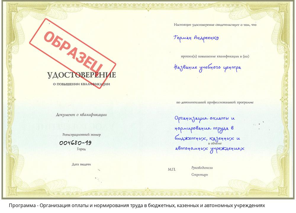 Организация оплаты и нормирования труда в бюджетных, казенных и автономных учреждениях Сорочинск