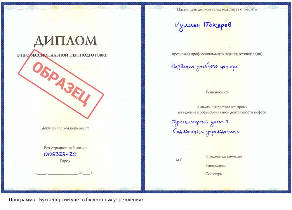 Бухгалтерсий учет в бюджетных учреждениях Сорочинск