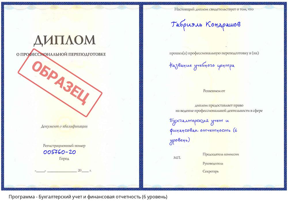 Бухгалтерский учет и финансовая отчетность (6 уровень) Сорочинск