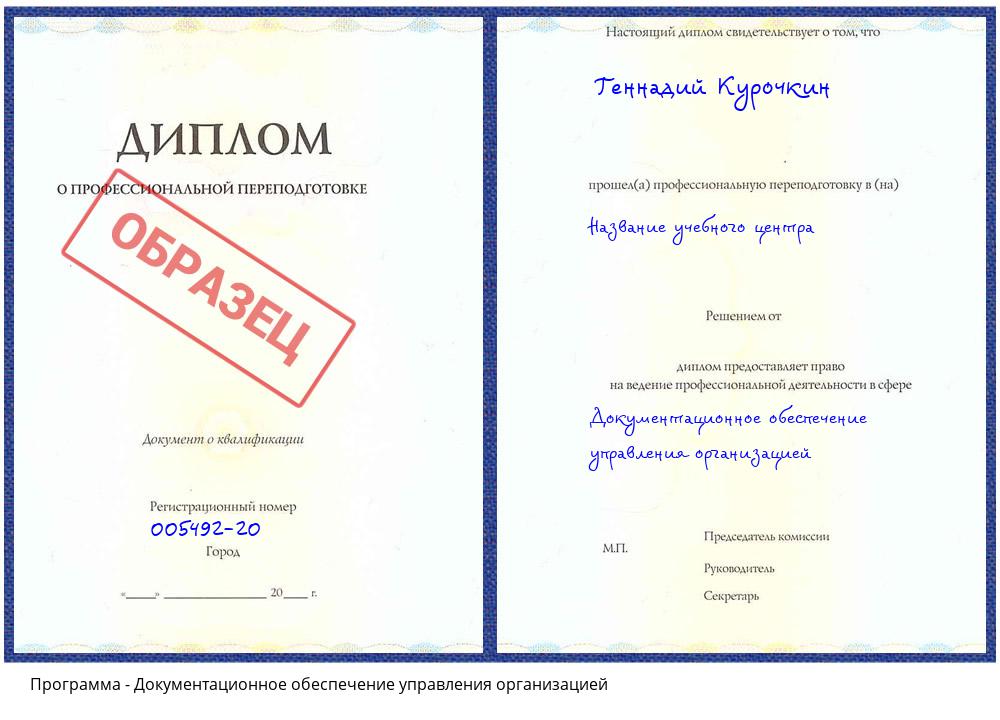Документационное обеспечение управления организацией Сорочинск