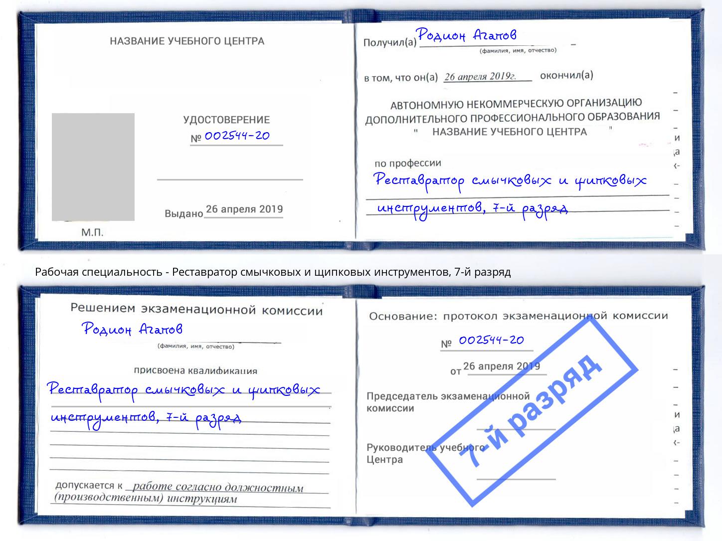 корочка 7-й разряд Реставратор смычковых и щипковых инструментов Сорочинск