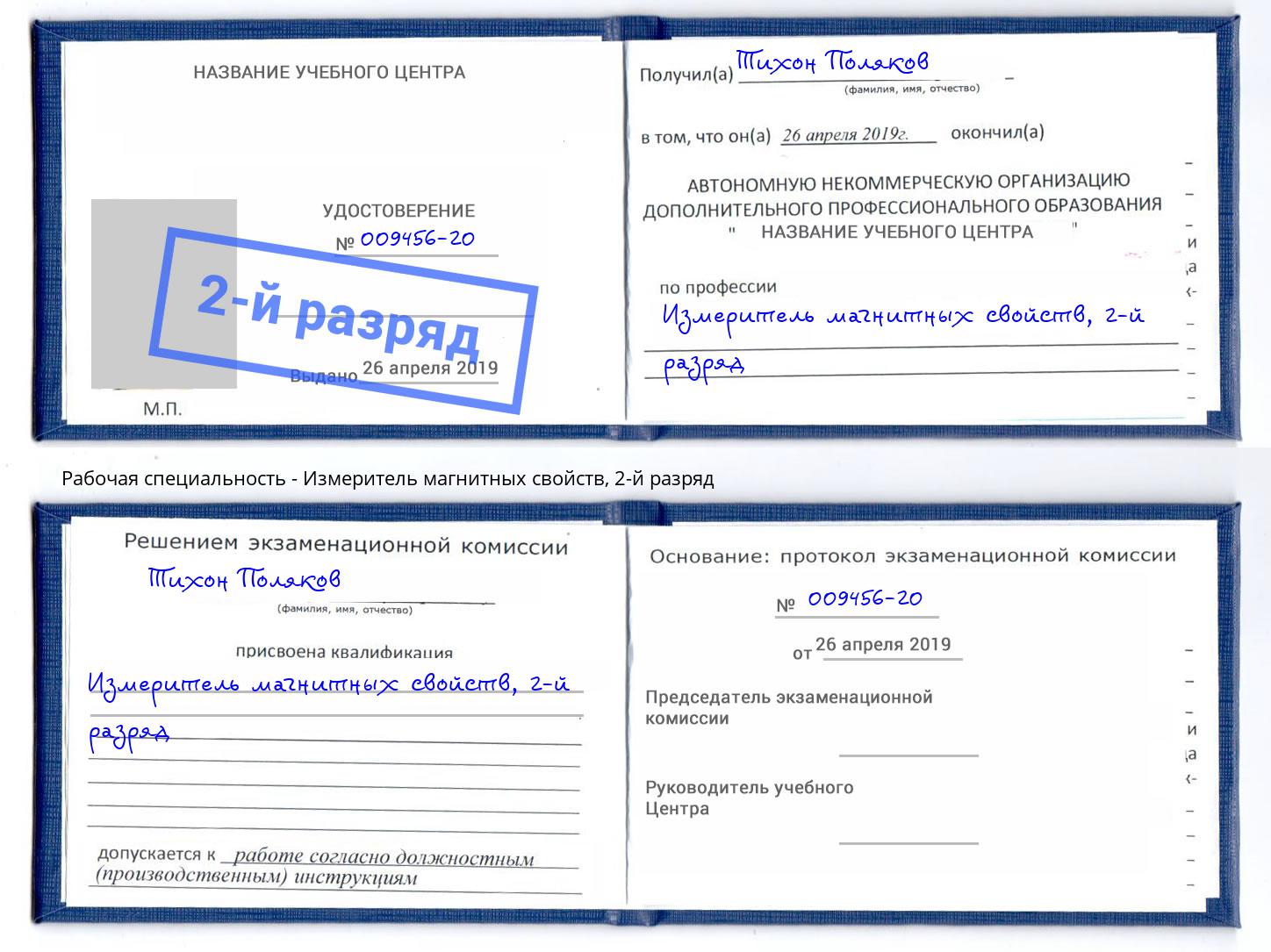 корочка 2-й разряд Измеритель магнитных свойств Сорочинск